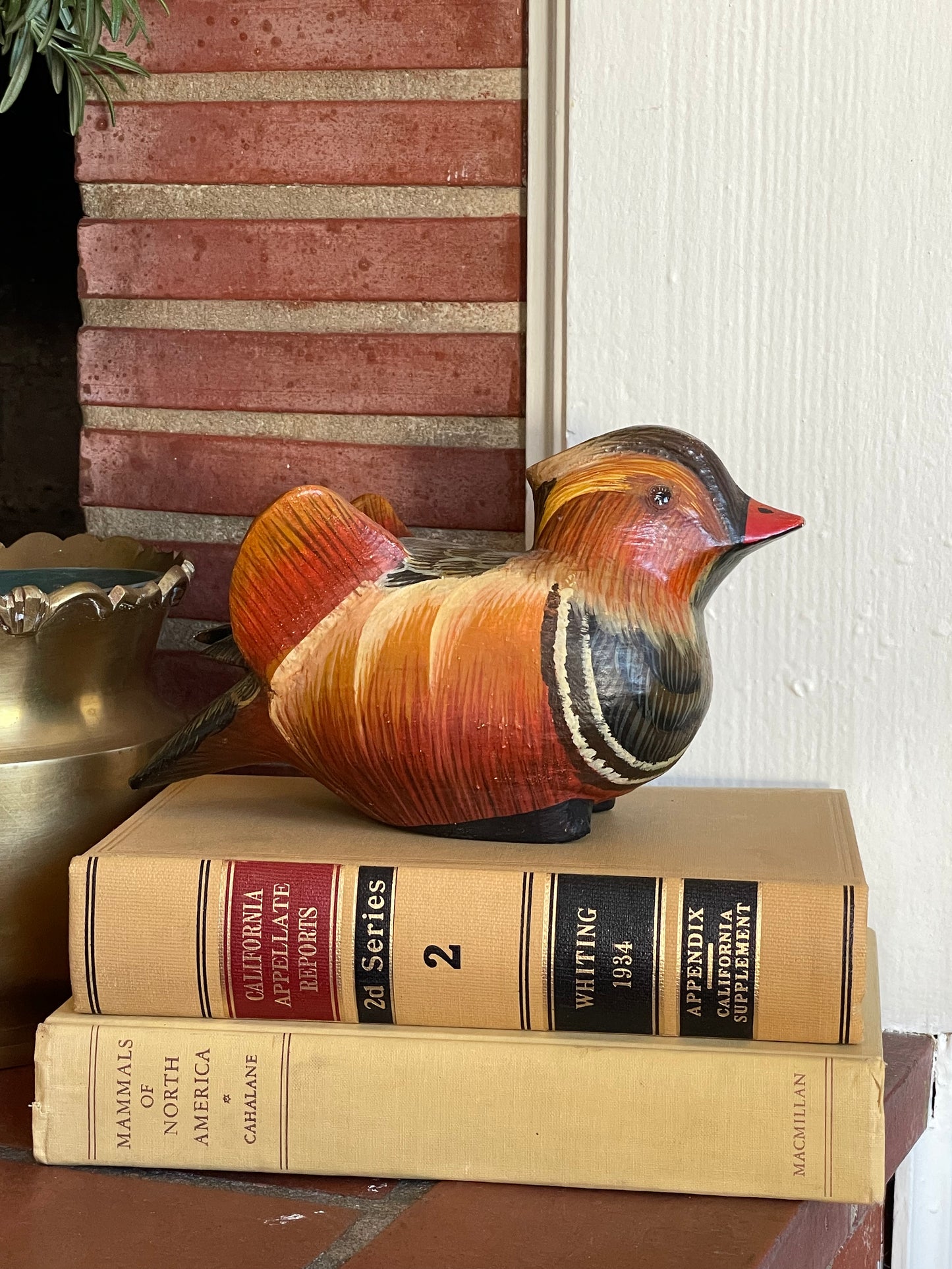 Mandarin Duck Wood Figurine