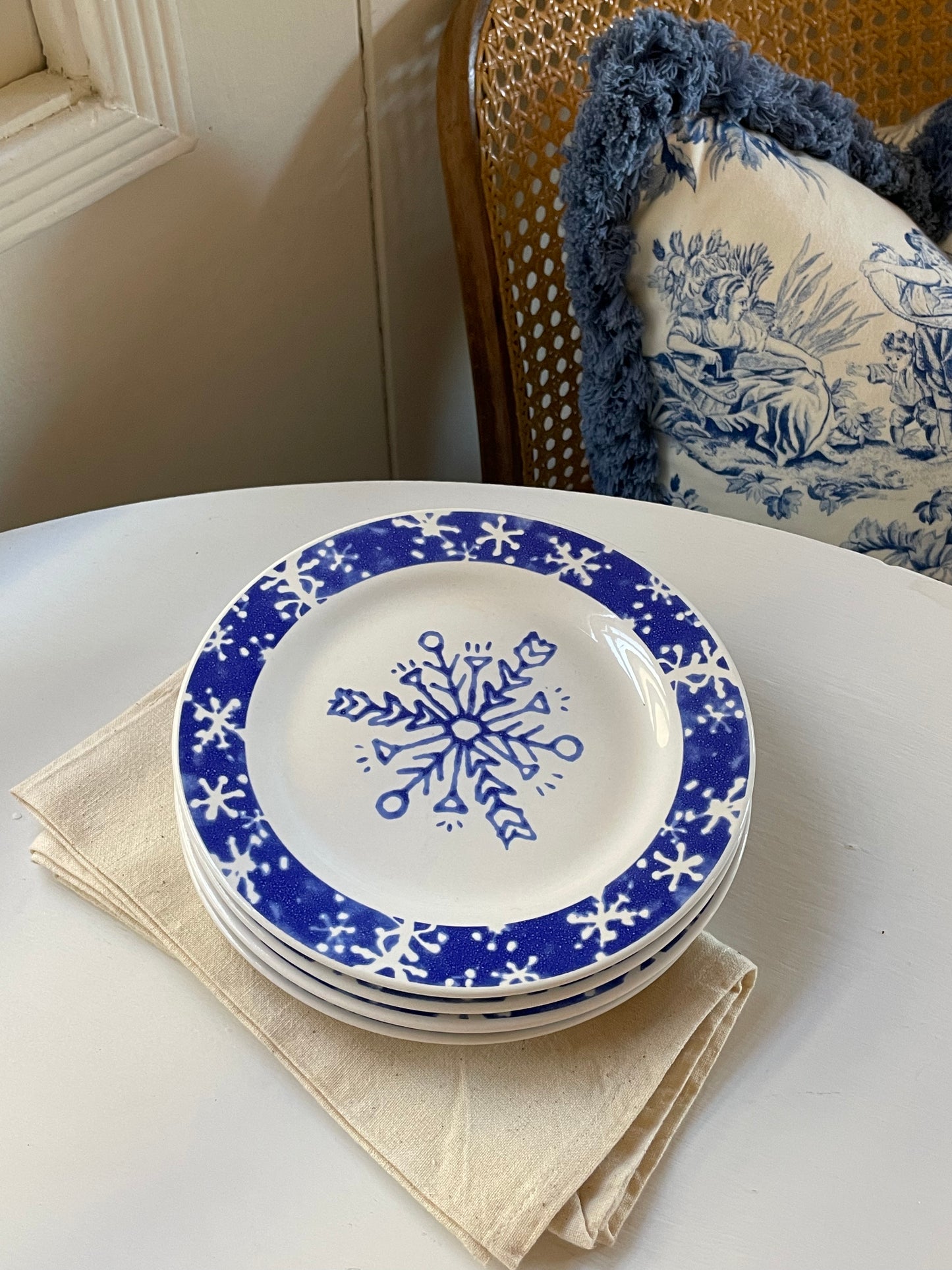 Snowflake Dessert Plates, set of 4