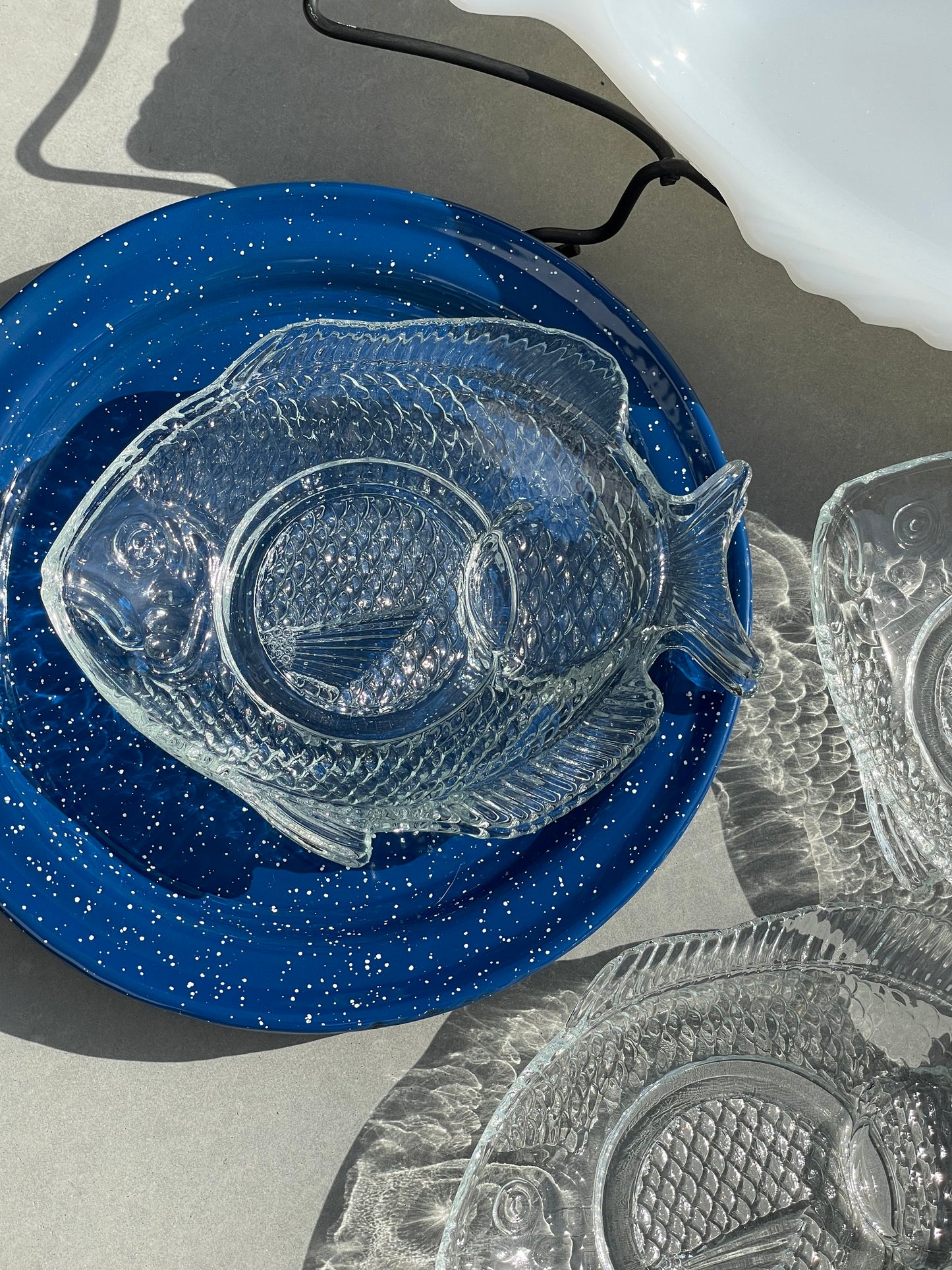 Trawler Fish-Shaped Glass Appetizer Plates