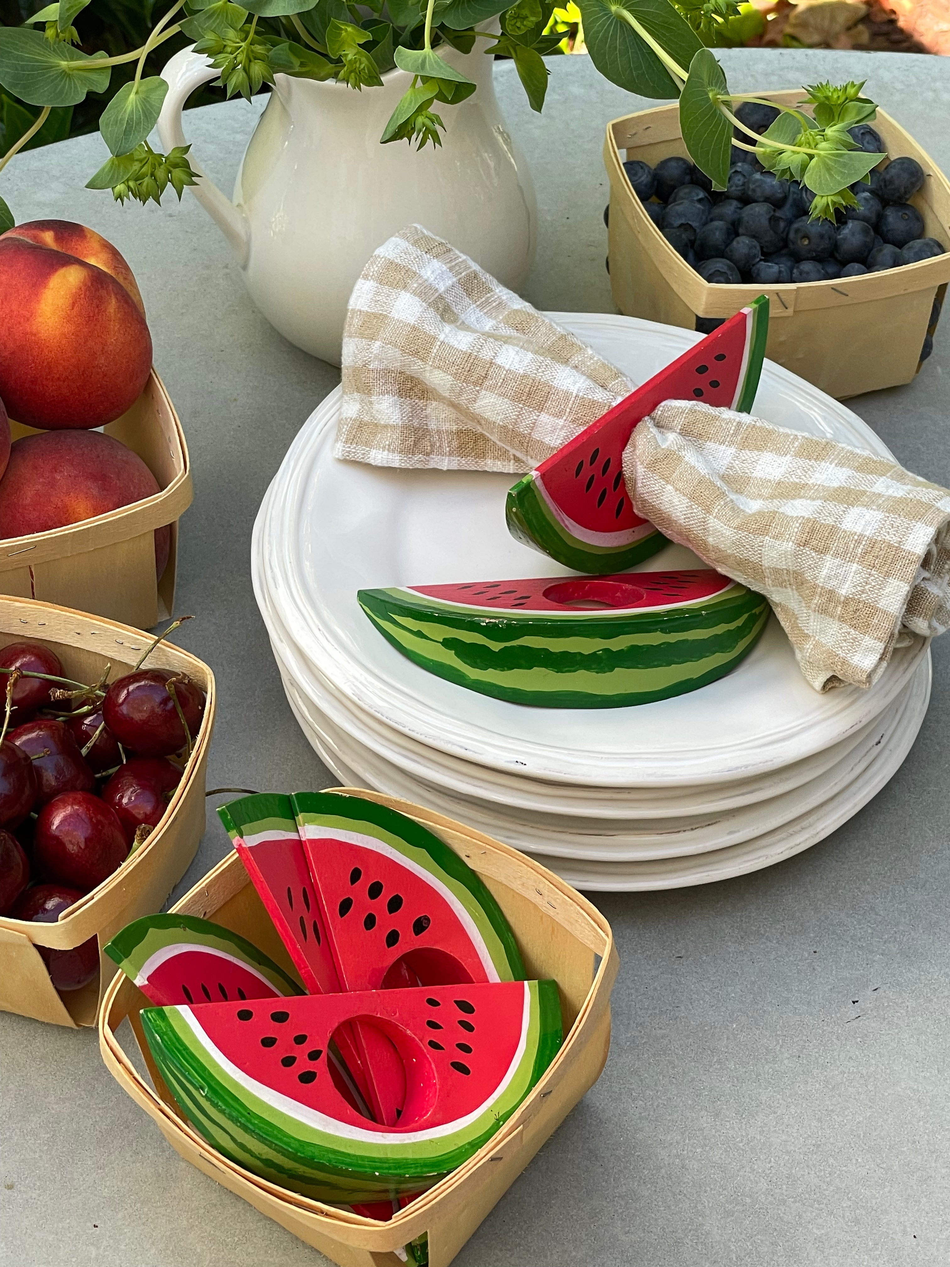 Watermelon Napkin Rings, Set of 6