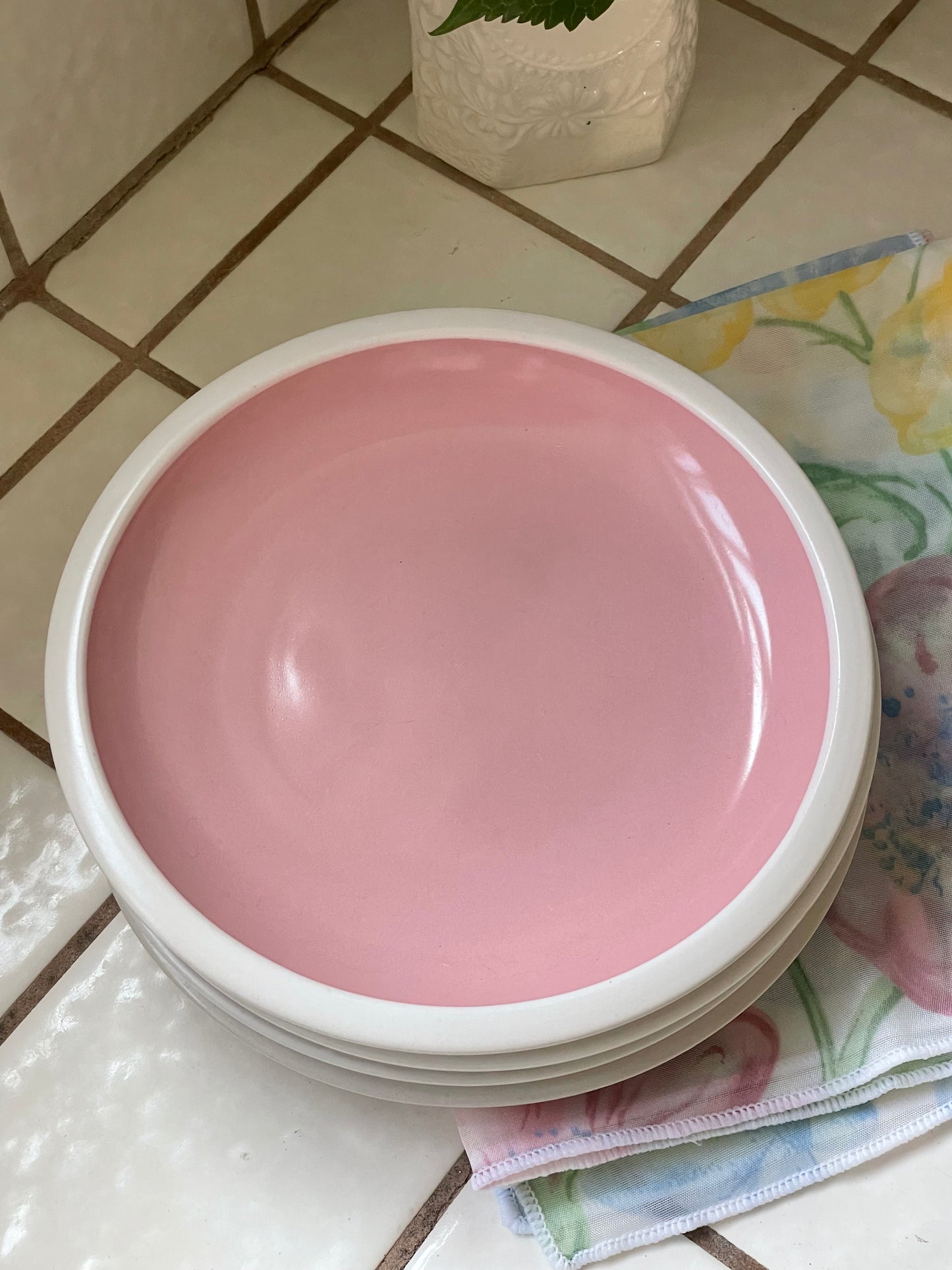 Baby Pink Breakfast Plates, Set of 4