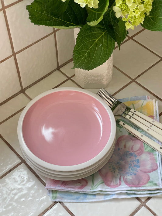 Baby Pink Breakfast Plates, Set of 4