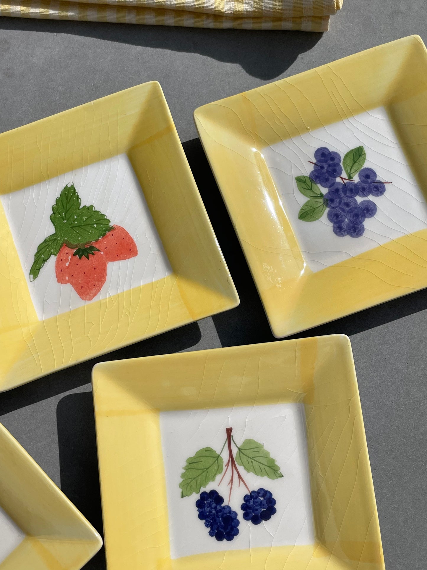 Berry Picking Appetizer Plates, Set of 4