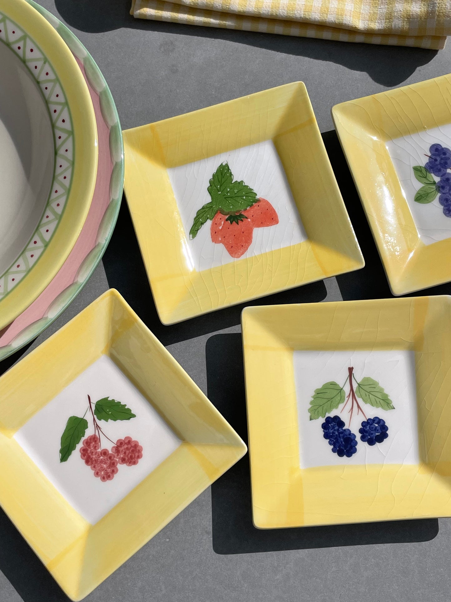 Berry Picking Appetizer Plates, Set of 4