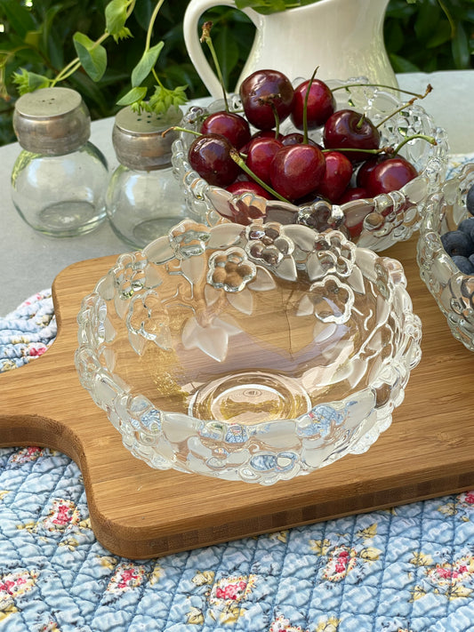 Flowerbed Crystal Bowls, Set of 3