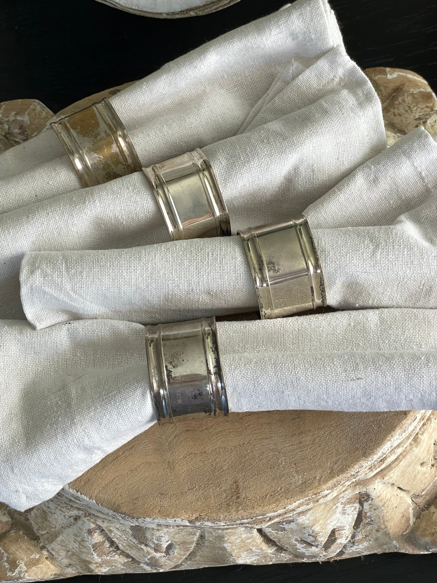 Silver Shores Napkin Rings, Set of 4