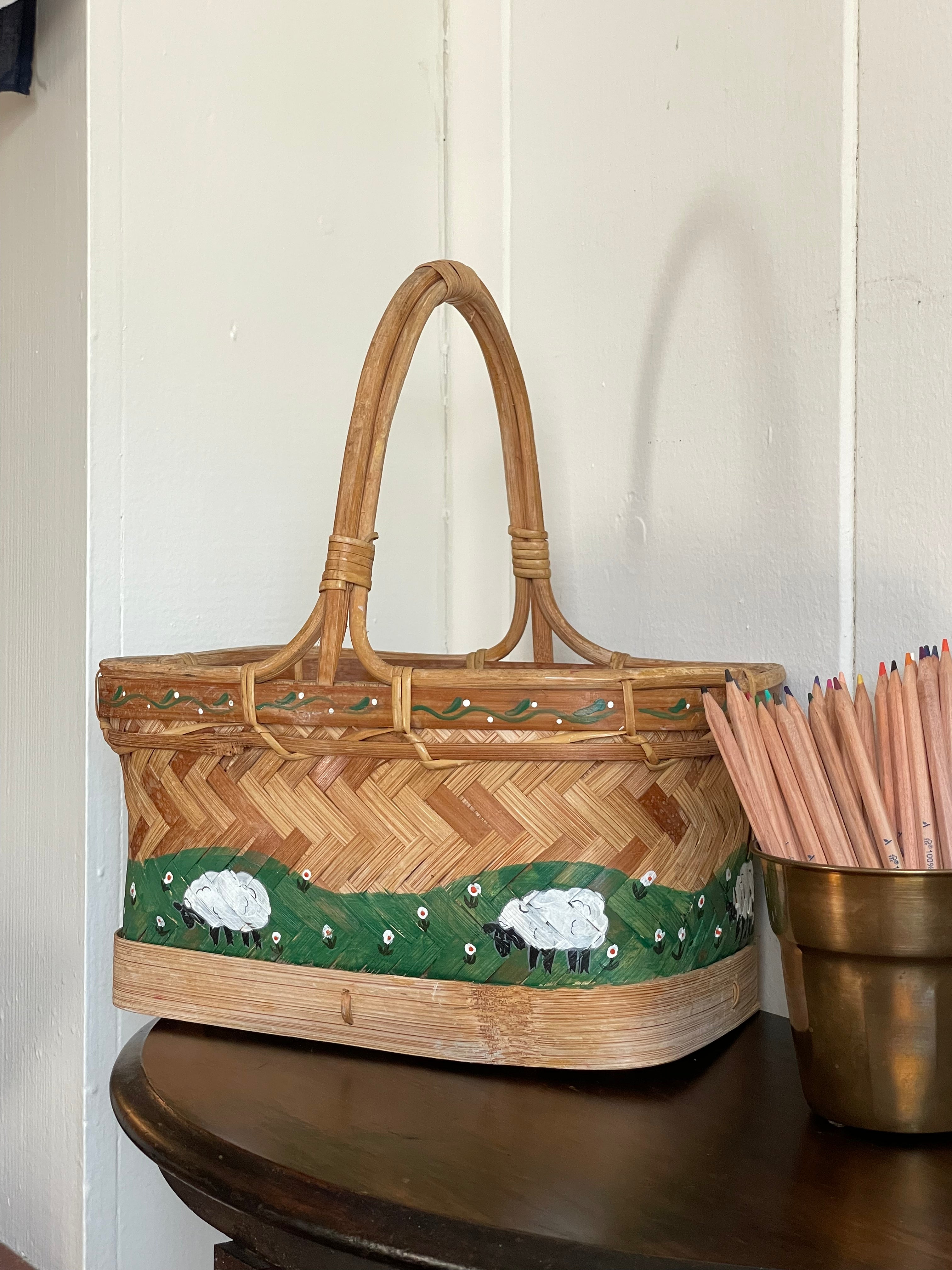 Goldie Hand-Painted Basket