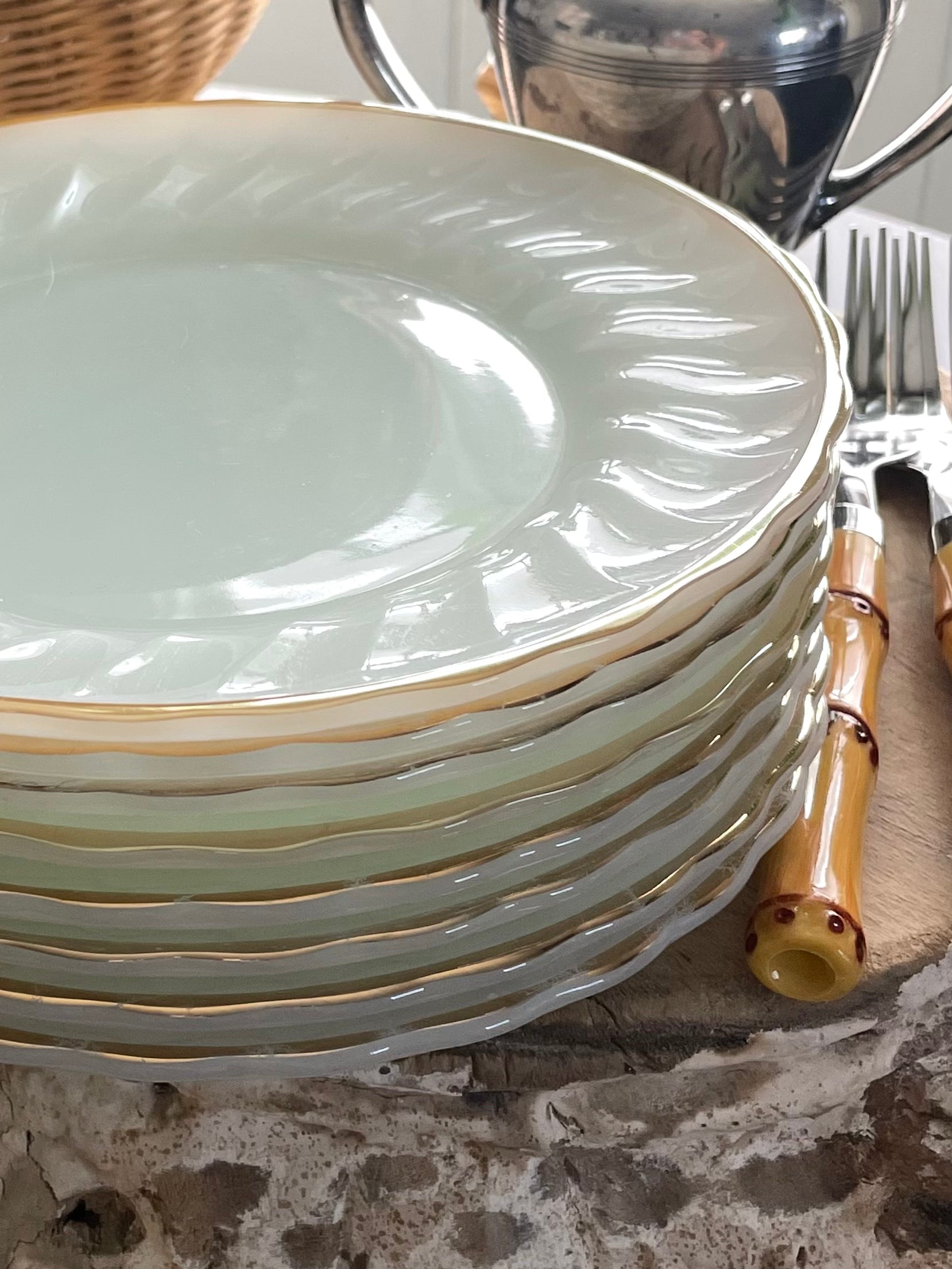 Mother of Pearl Treat Plates, Set of 8