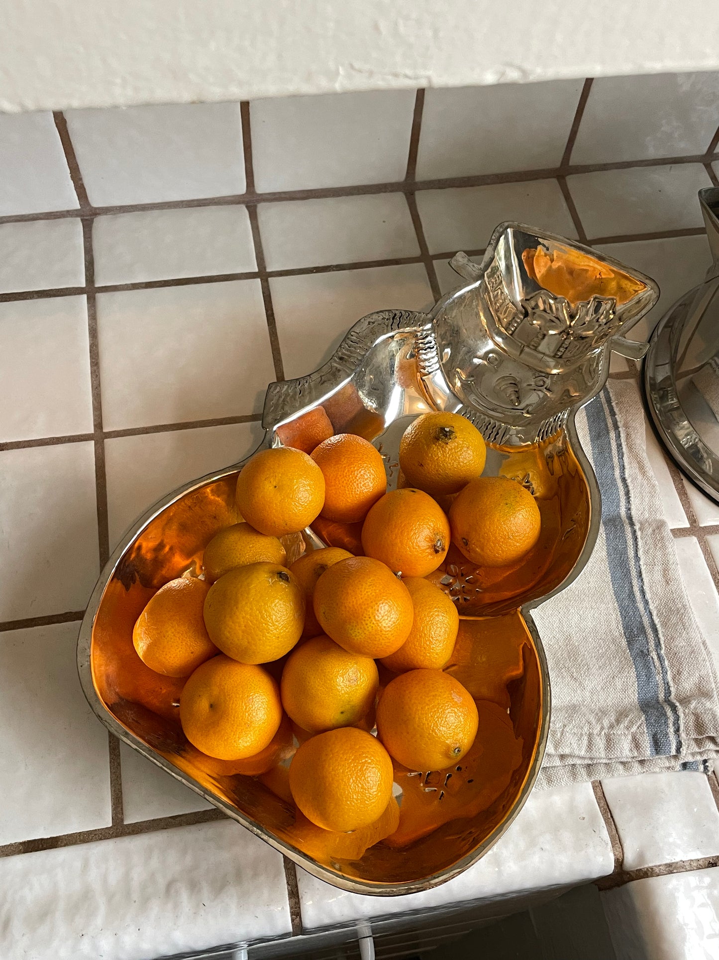 Silver Snowman Serving Tray