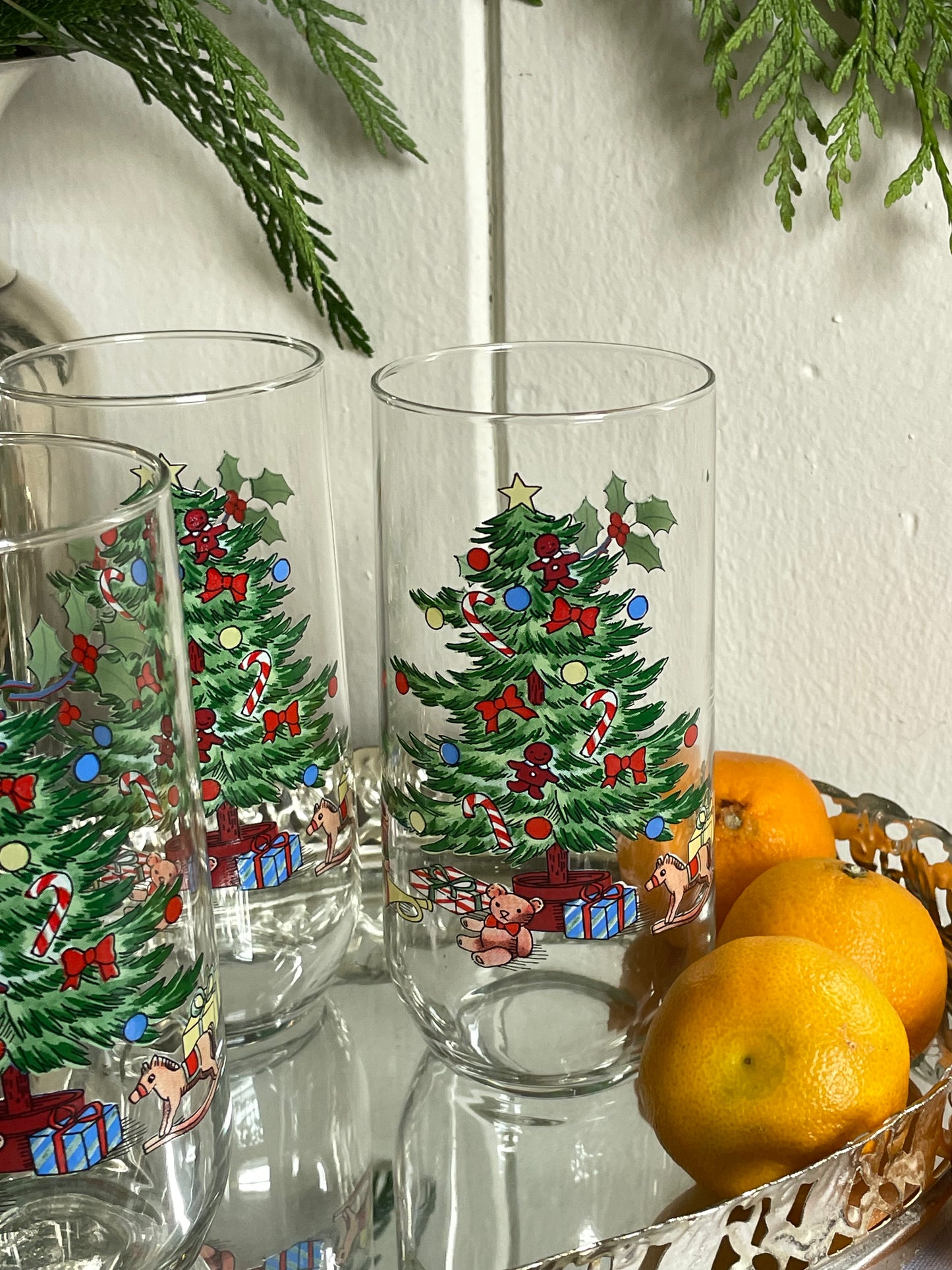 Christmas Morning Tumbler Glasses, Set of 4