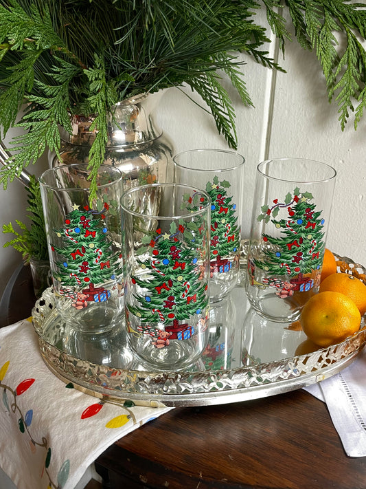 Christmas Morning Tumbler Glasses, Set of 4