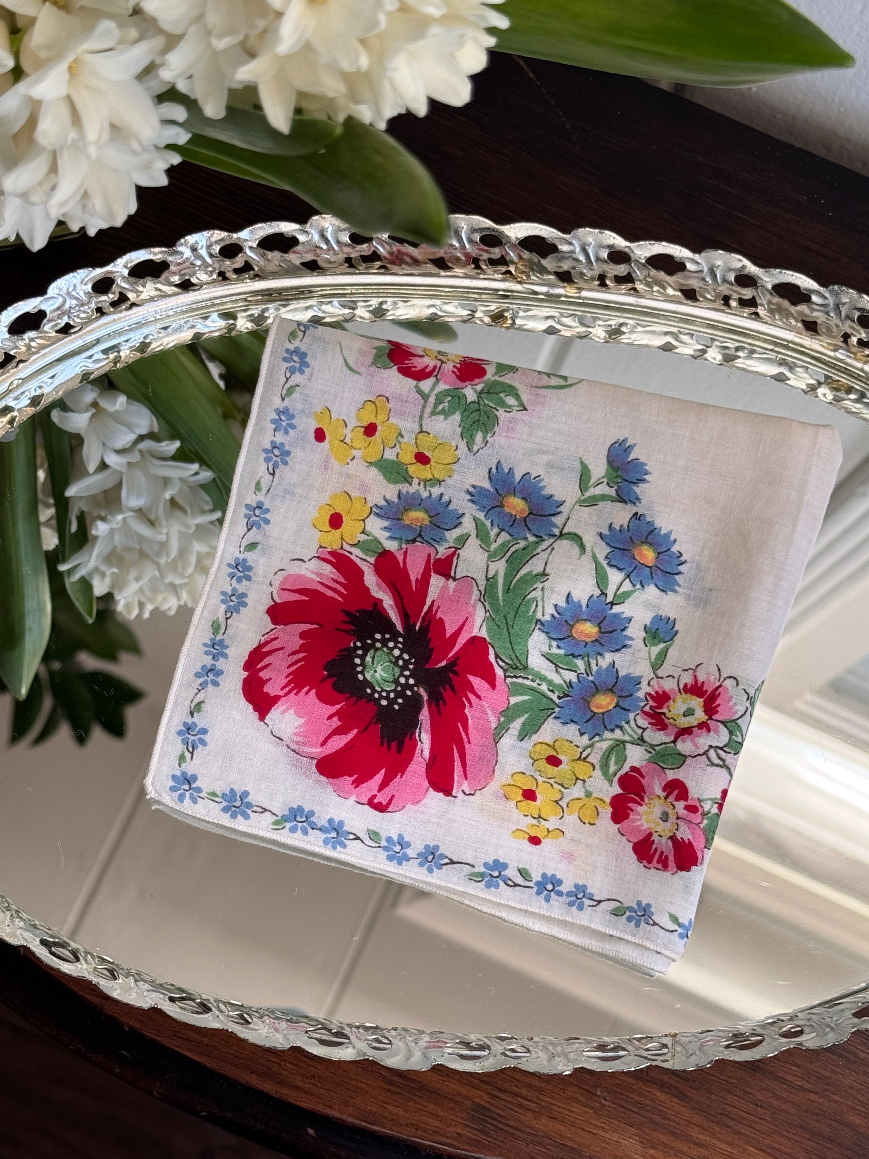 Forget-Me-Not Vintage Hankie