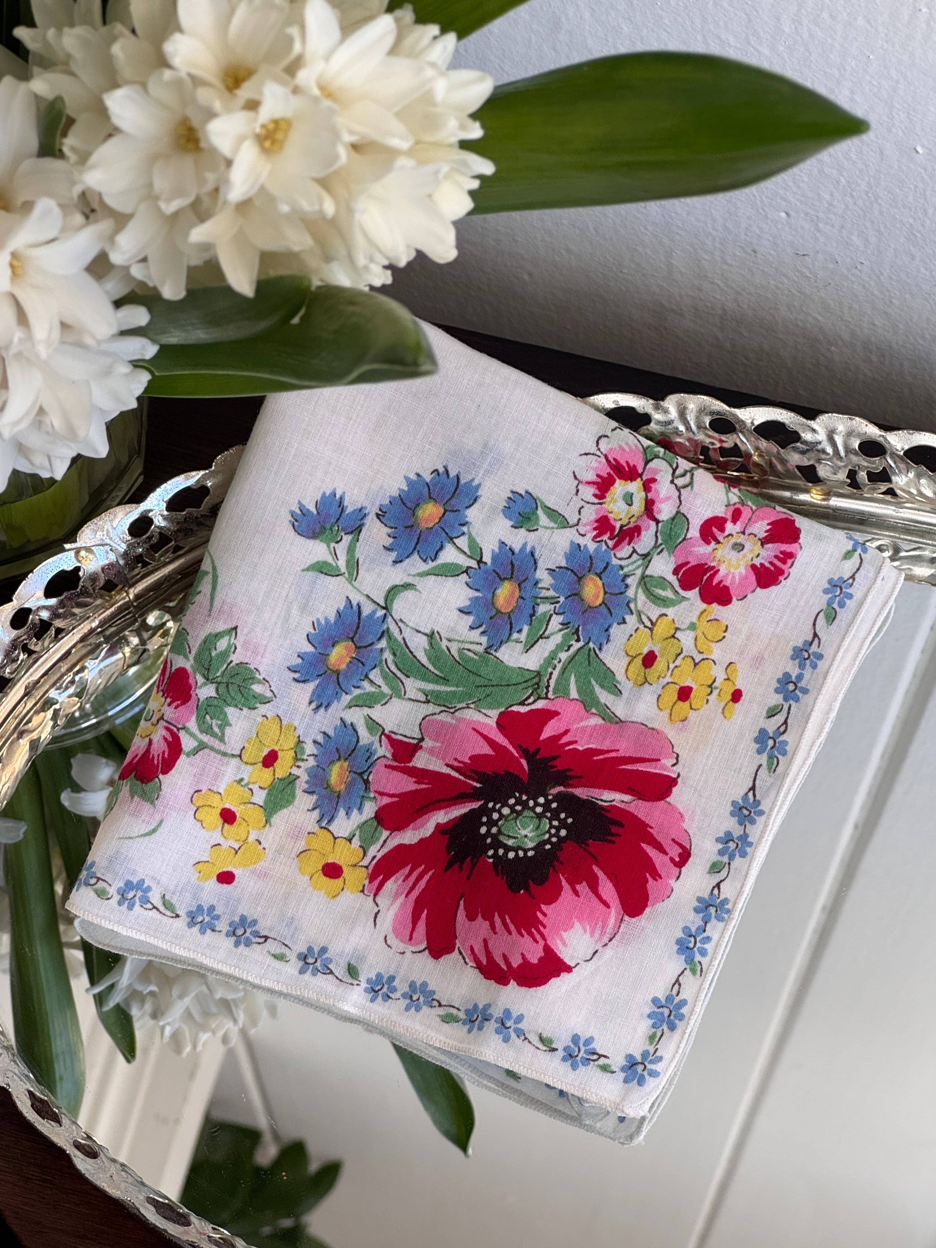 Forget-Me-Not Vintage Hankie