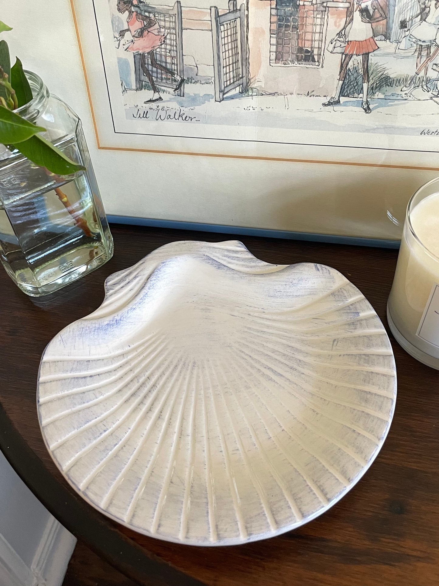 Blue Scallop Vanity Tray