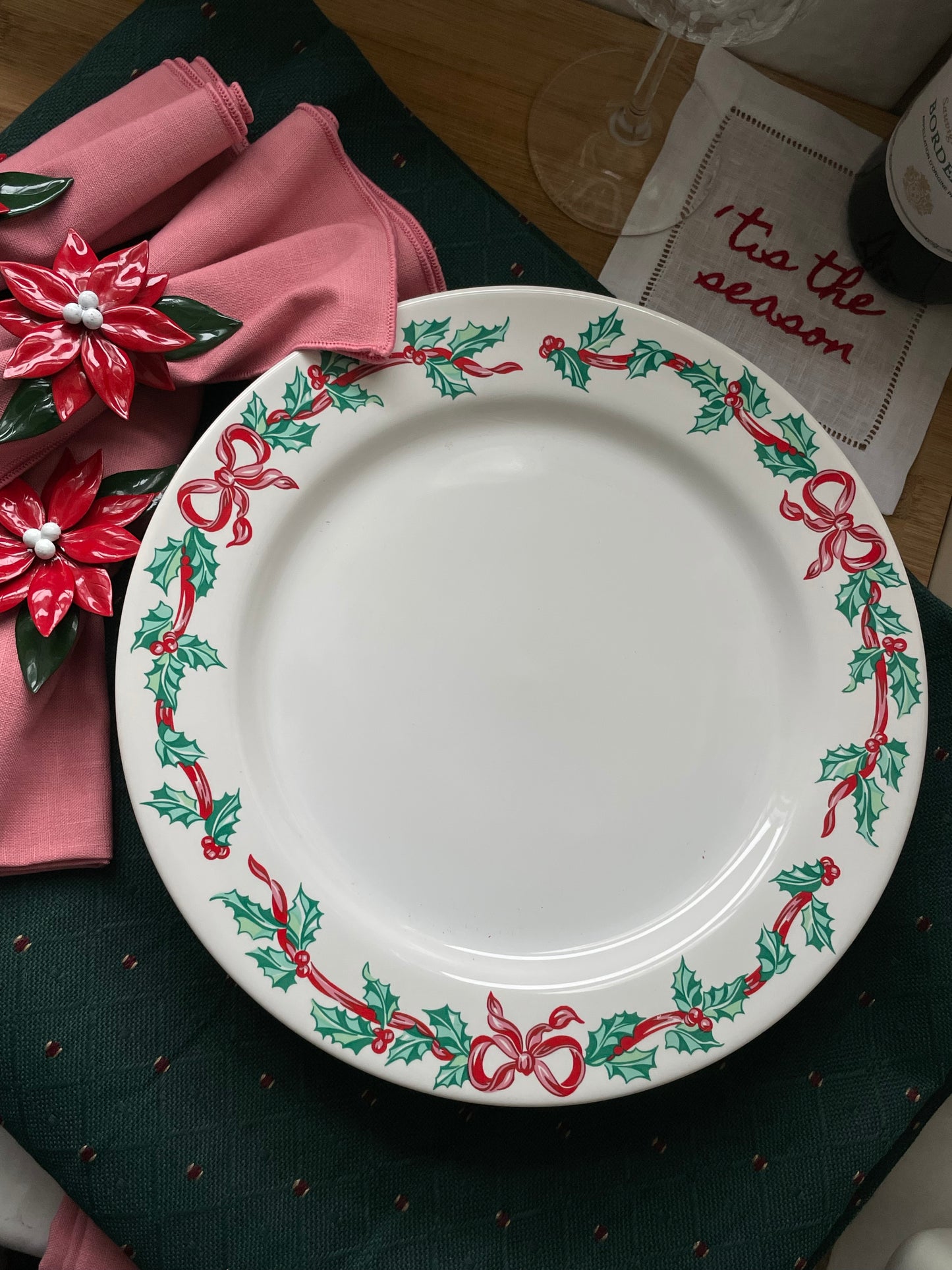 Christmas Ribbons Dinner Plates, Set of 4