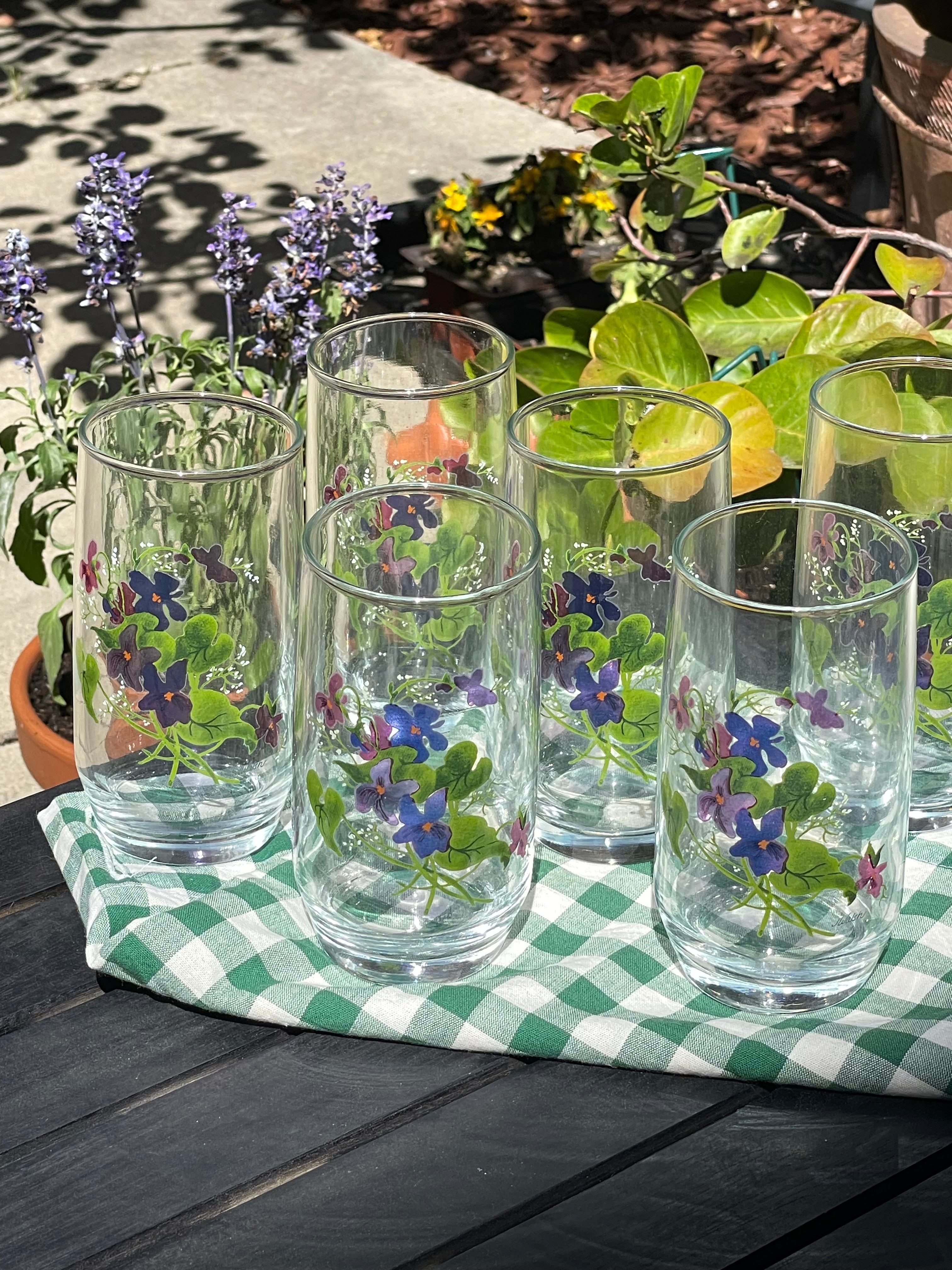 Wild Violet Crystal Tumblers, Set of 6
