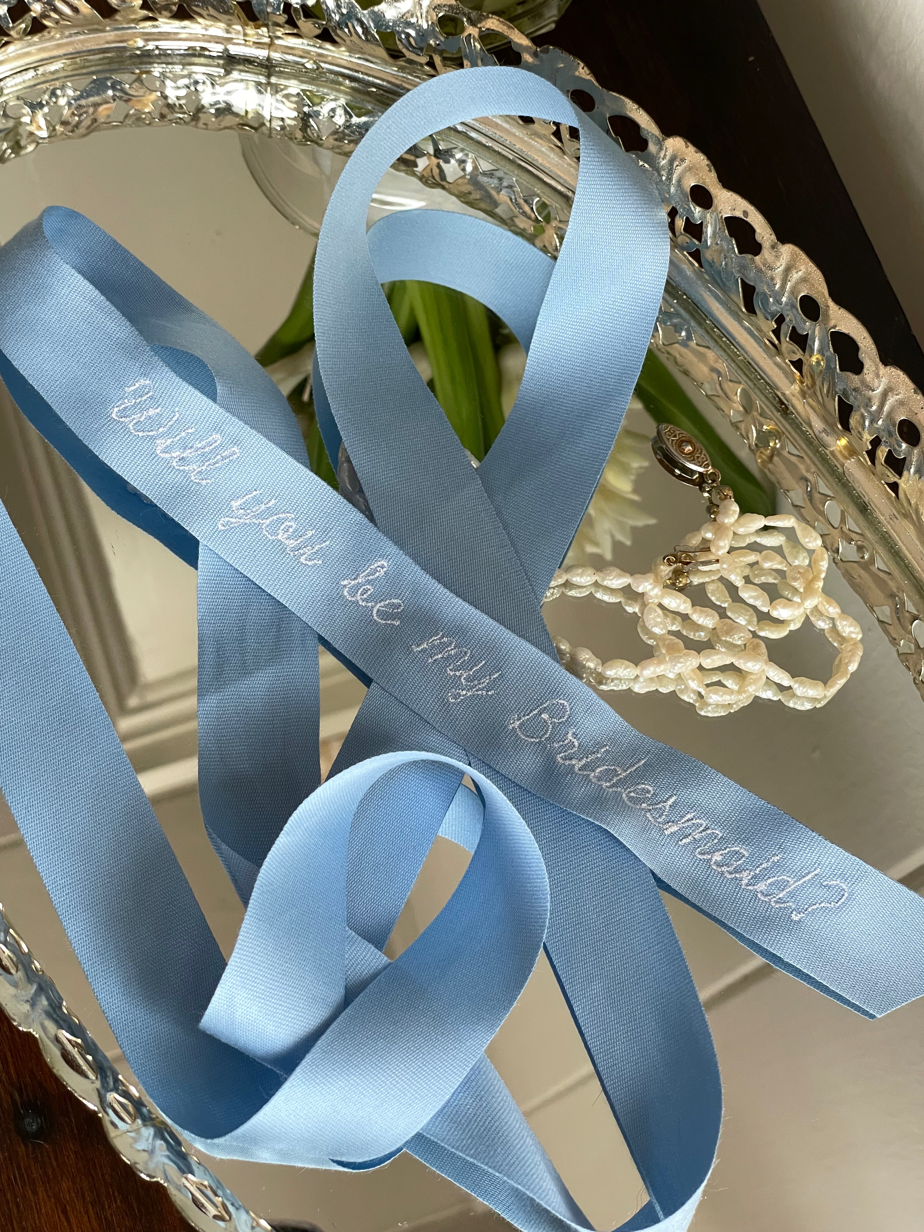French Blue Personalized Ribbon