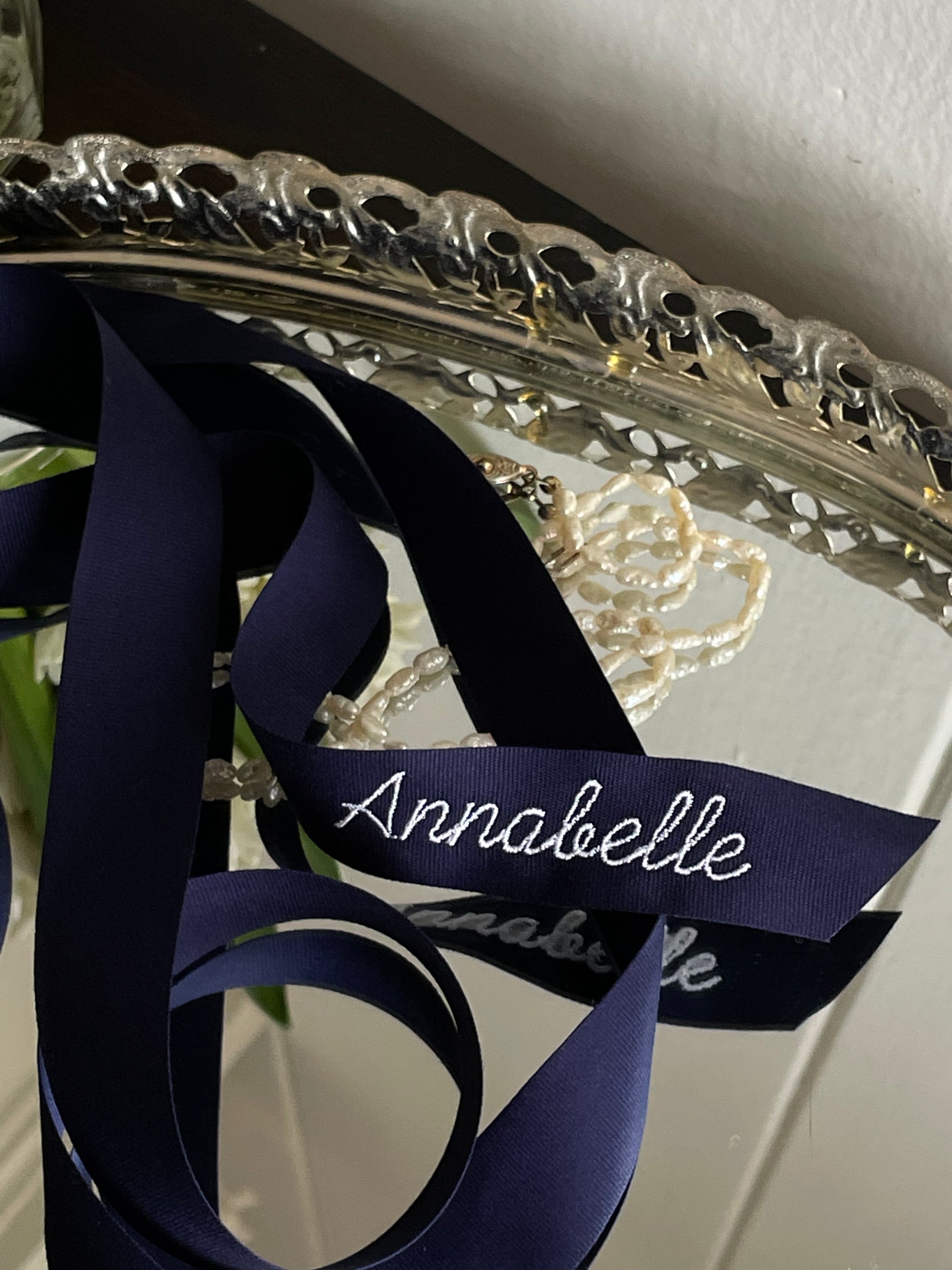 Navy Blue Personalized Ribbon