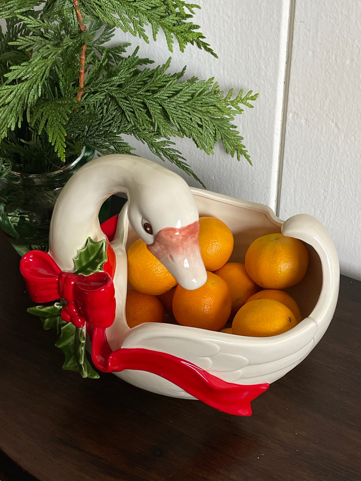 Vintage 1987 Fitz & Floyd Christmas Goose Planter