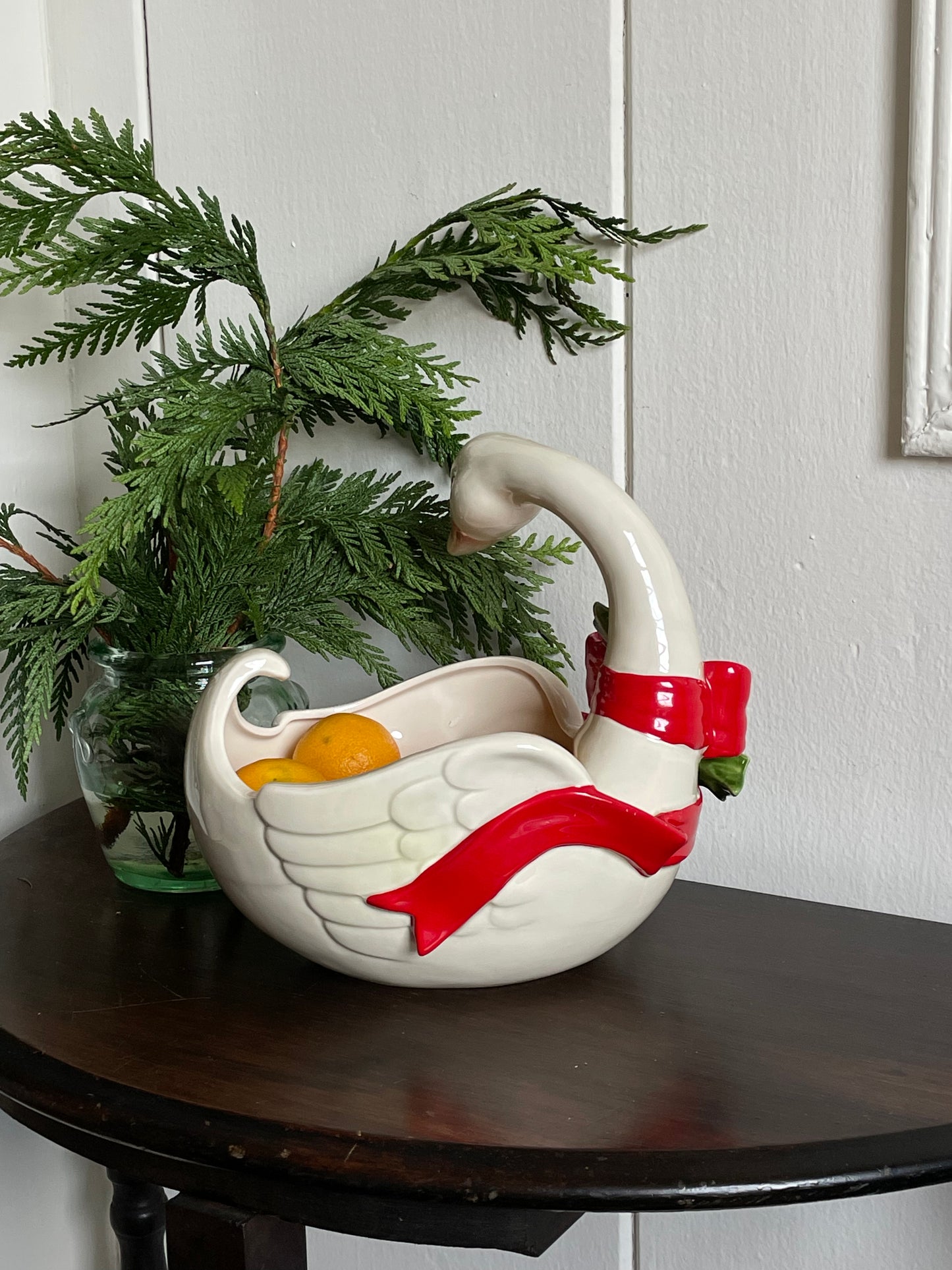 Vintage 1987 Fitz & Floyd Christmas Goose Planter