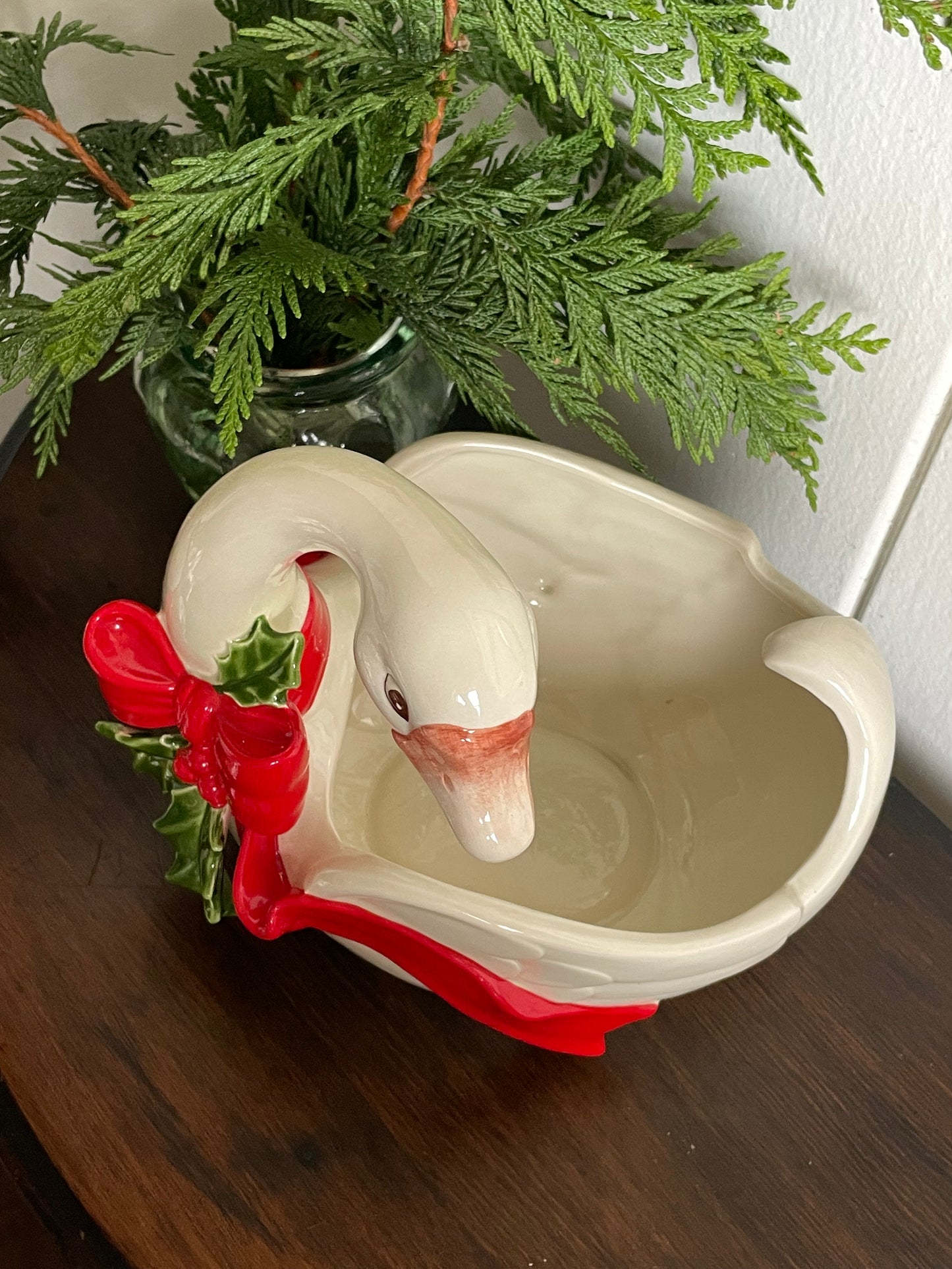 Vintage 1987 Fitz & Floyd Christmas Goose Planter