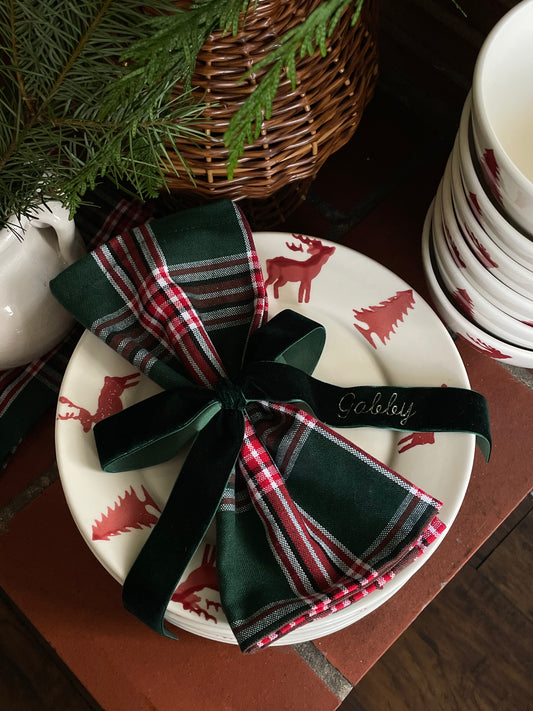 Green Velvet Personalized Ribbon