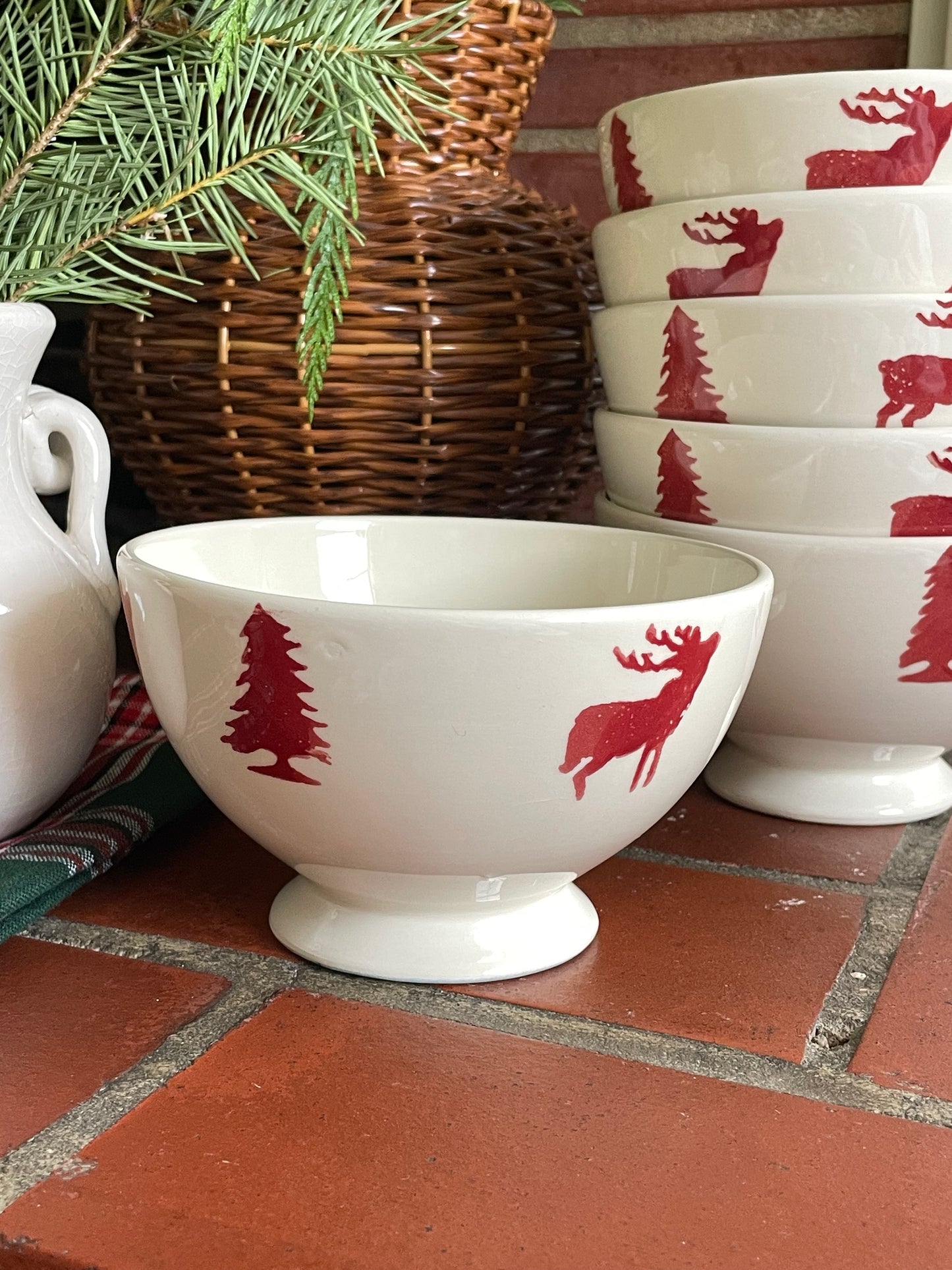 Snowflake Stroll Footed Bowls, Set of 6