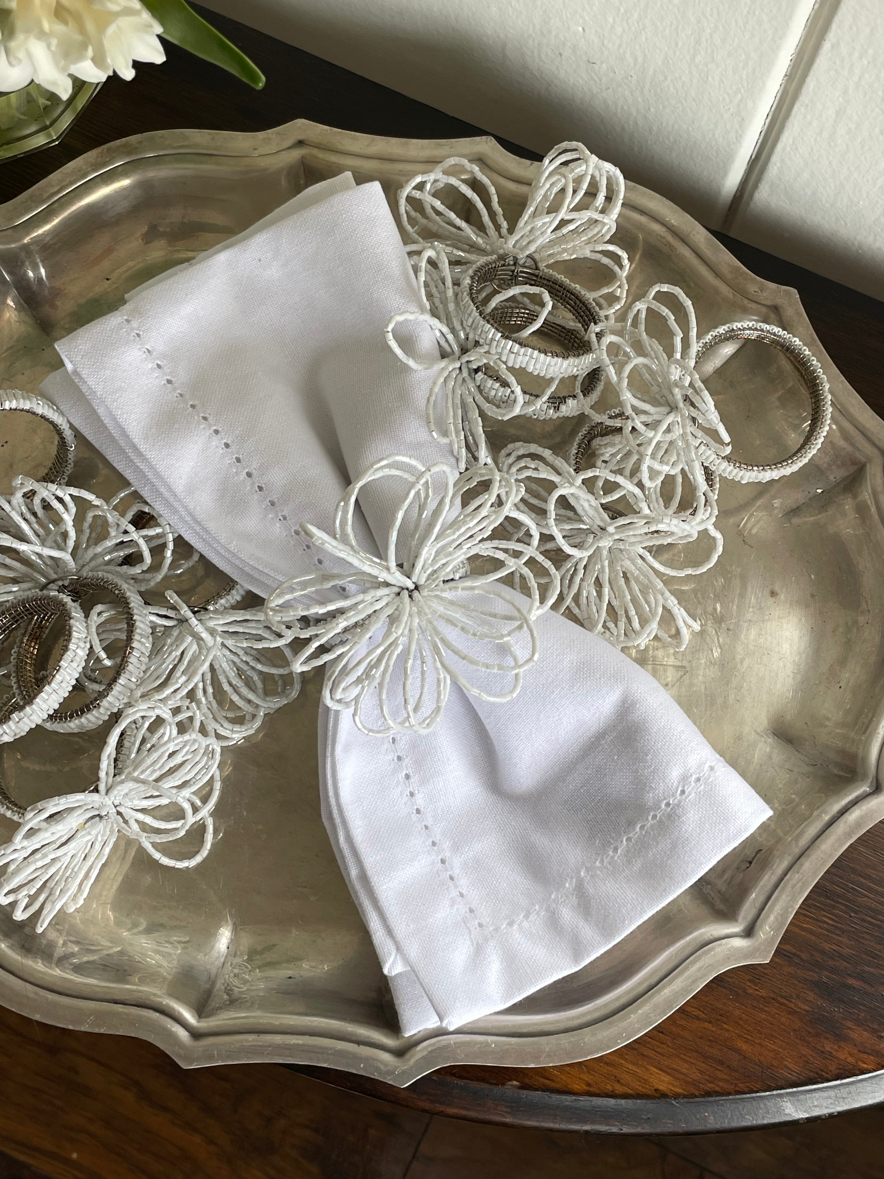 Bridal Shower Beaded Napkin Rings, Set of 10