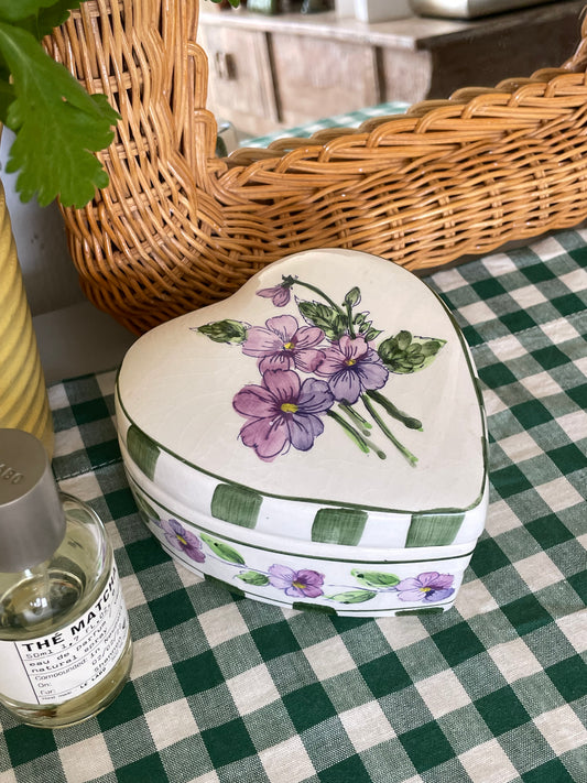 Lilac Heart-Shaped Trinket Box