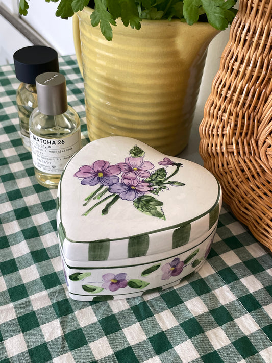 Lilac Heart-Shaped Trinket Box