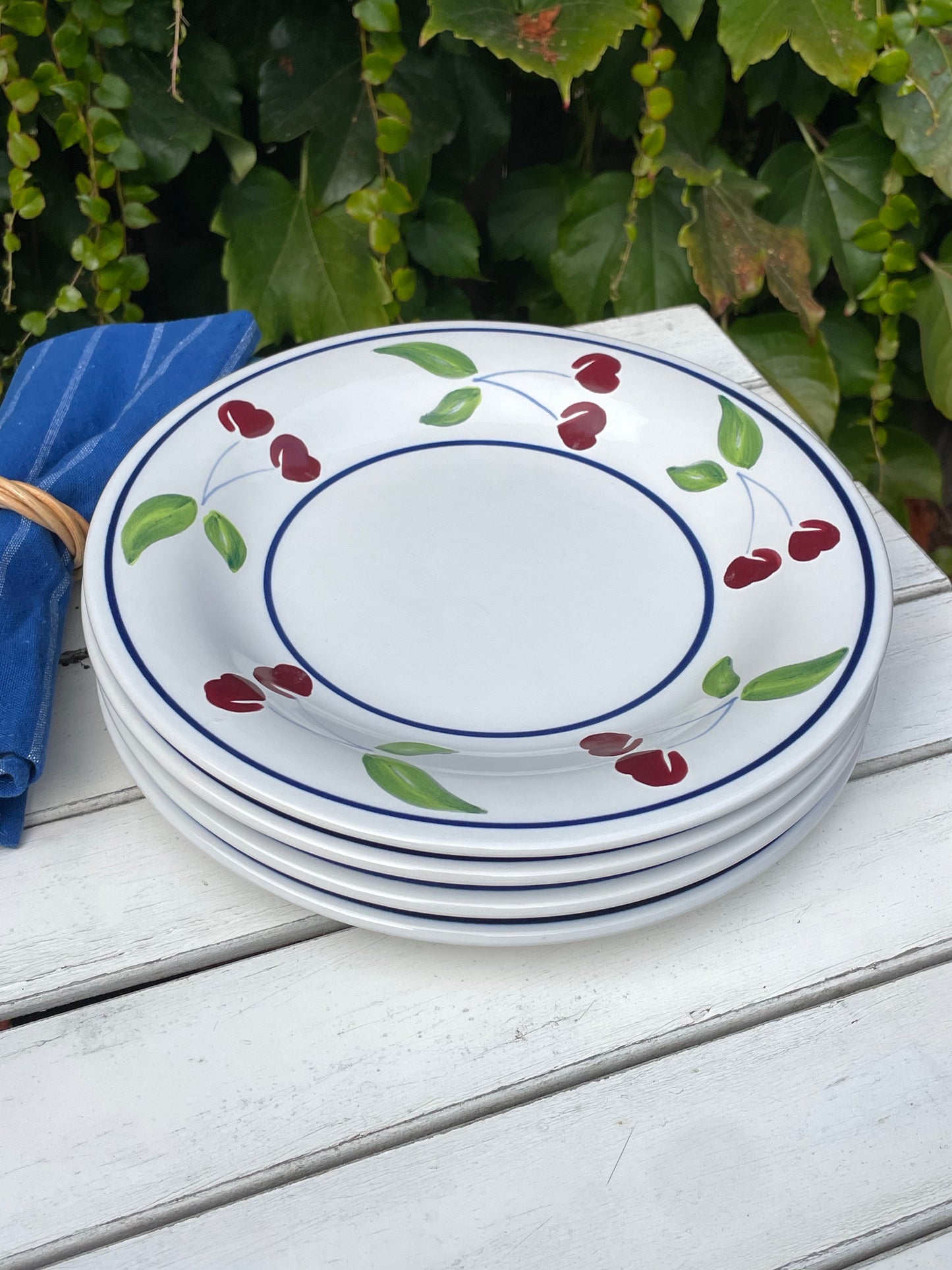 Cherry Plates, Set of 4