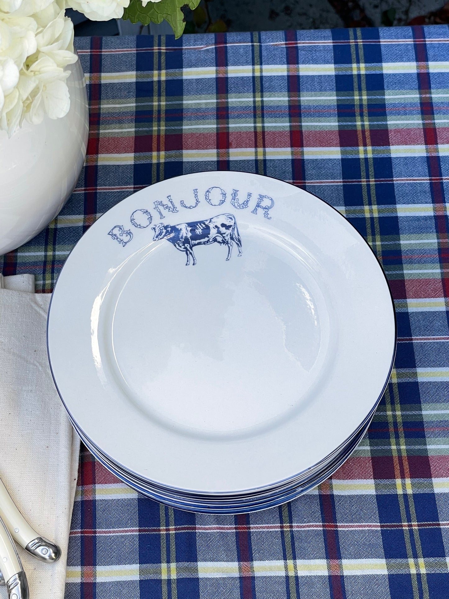 Bonjour Plates, Set of 8