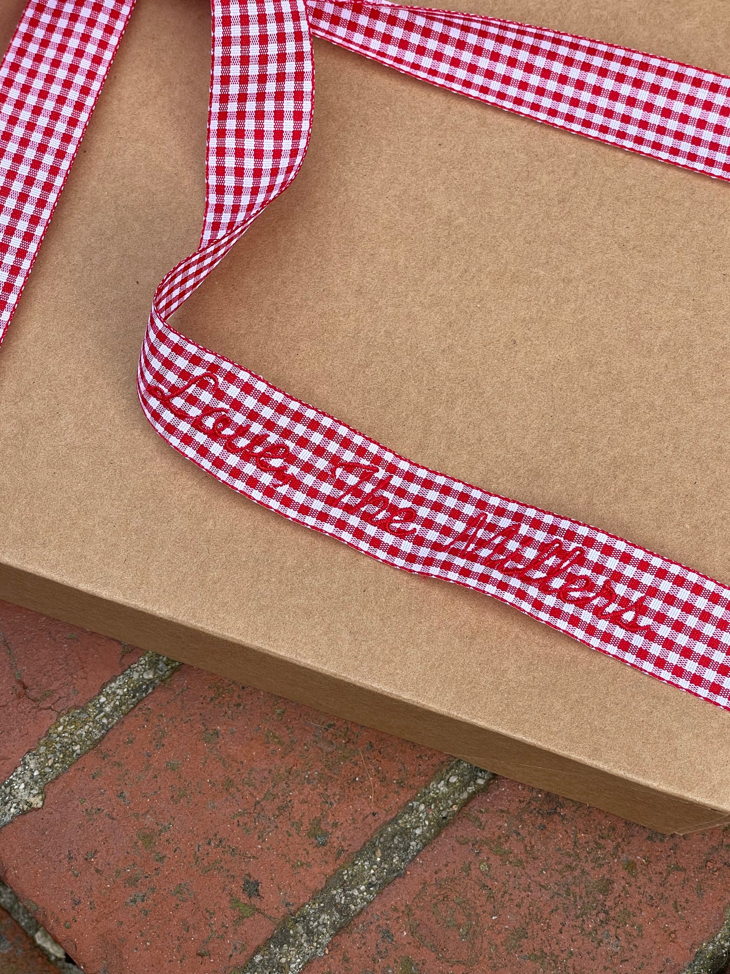 Red Gingham Personalized Ribbon