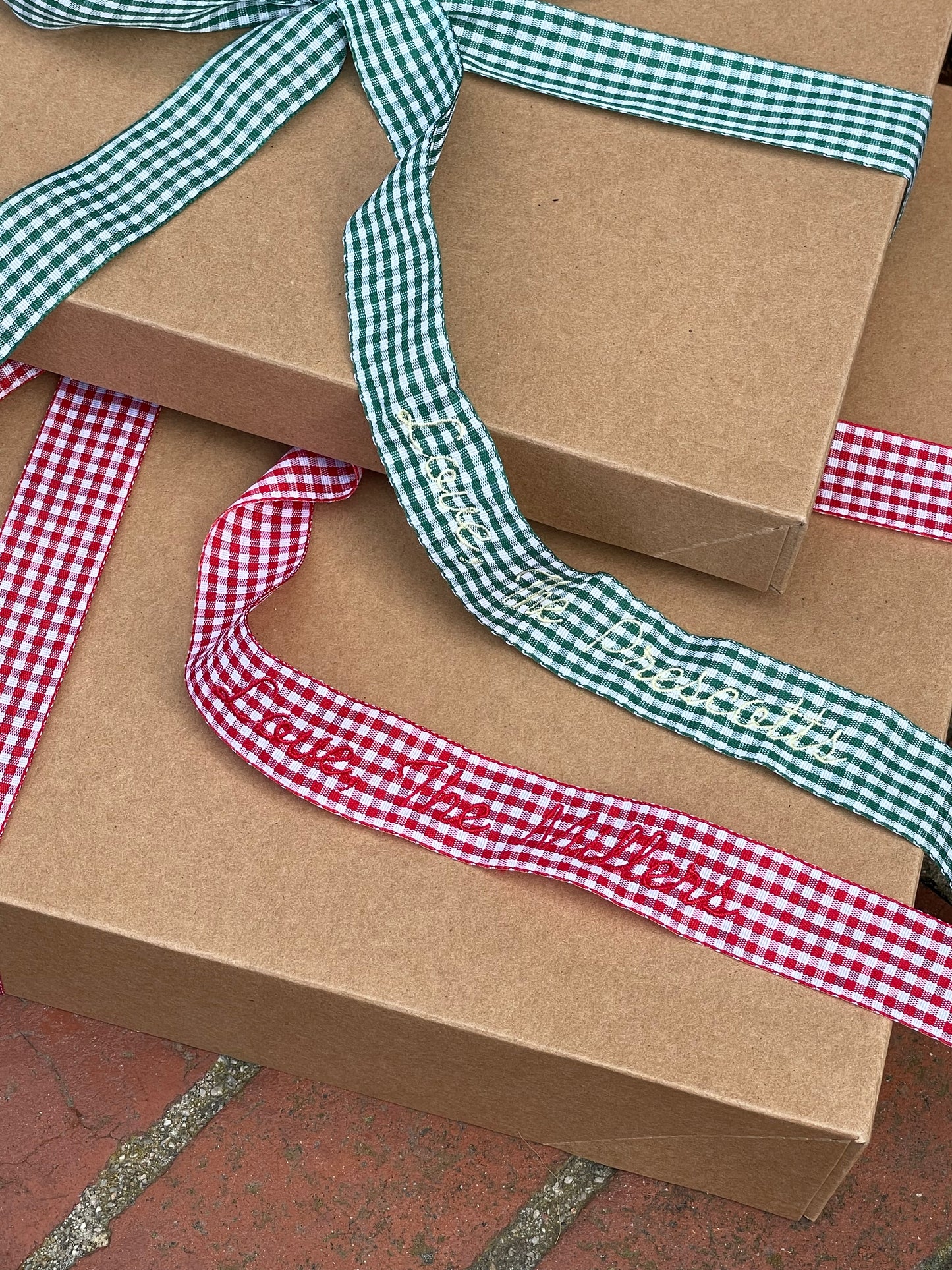 Green Gingham Personalized Ribbon