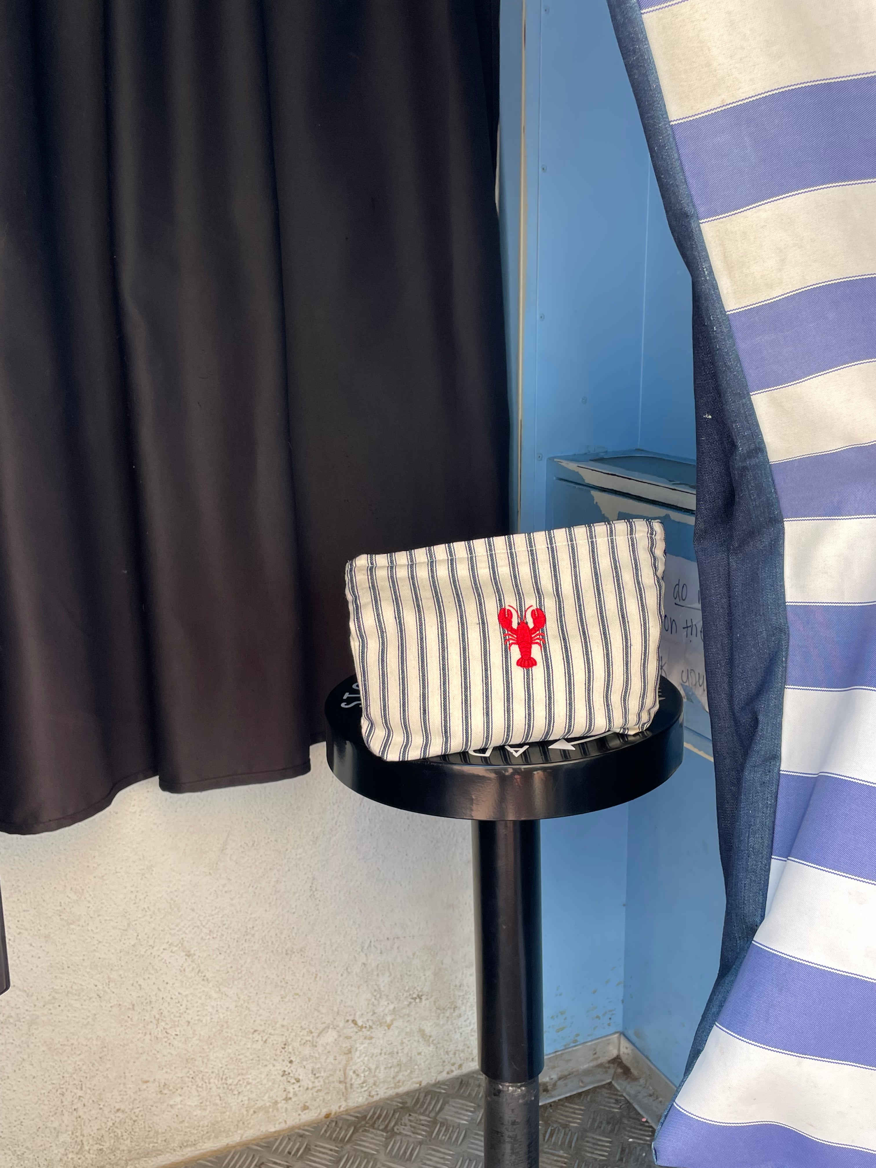 Ticking Stripe Makeup Bag