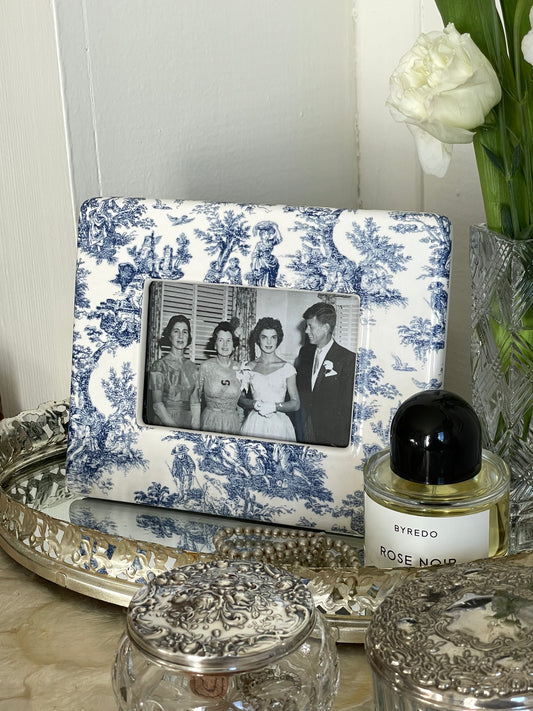 Blue & White Toile Photo Frame