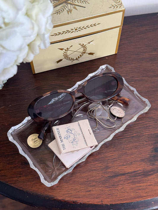 Madeleine Etched Glass Trinket Tray