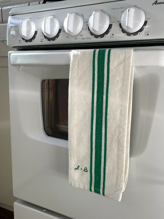 Green Stripe Tea Towel