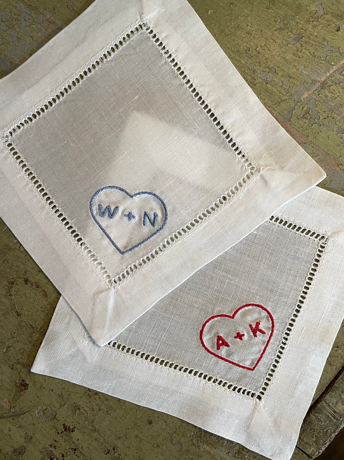 Personalized Heart Cocktail Napkins, Set of 4