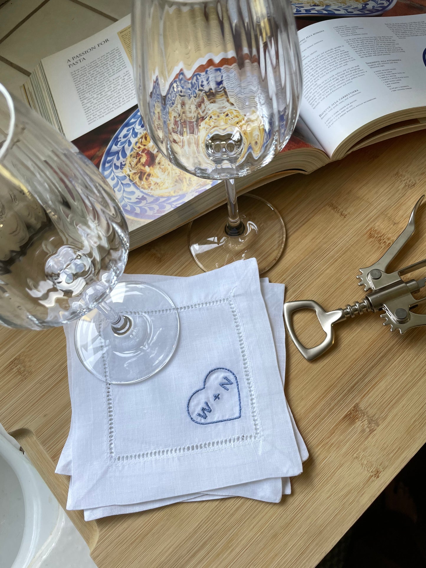 Personalized Heart Cocktail Napkins, Set of 4