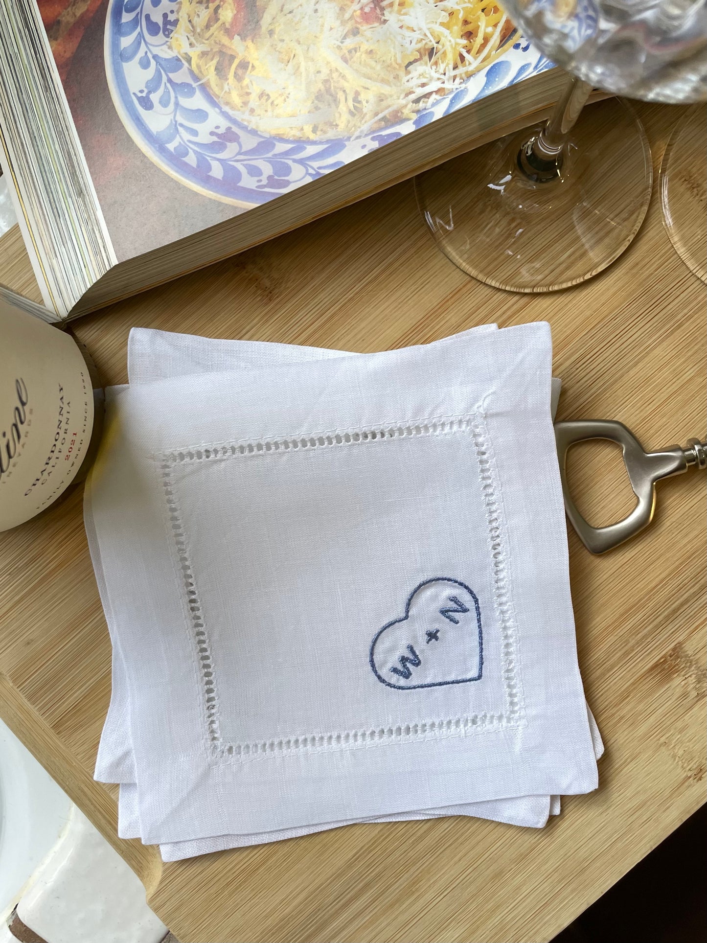 Personalized Heart Cocktail Napkins, Set of 4