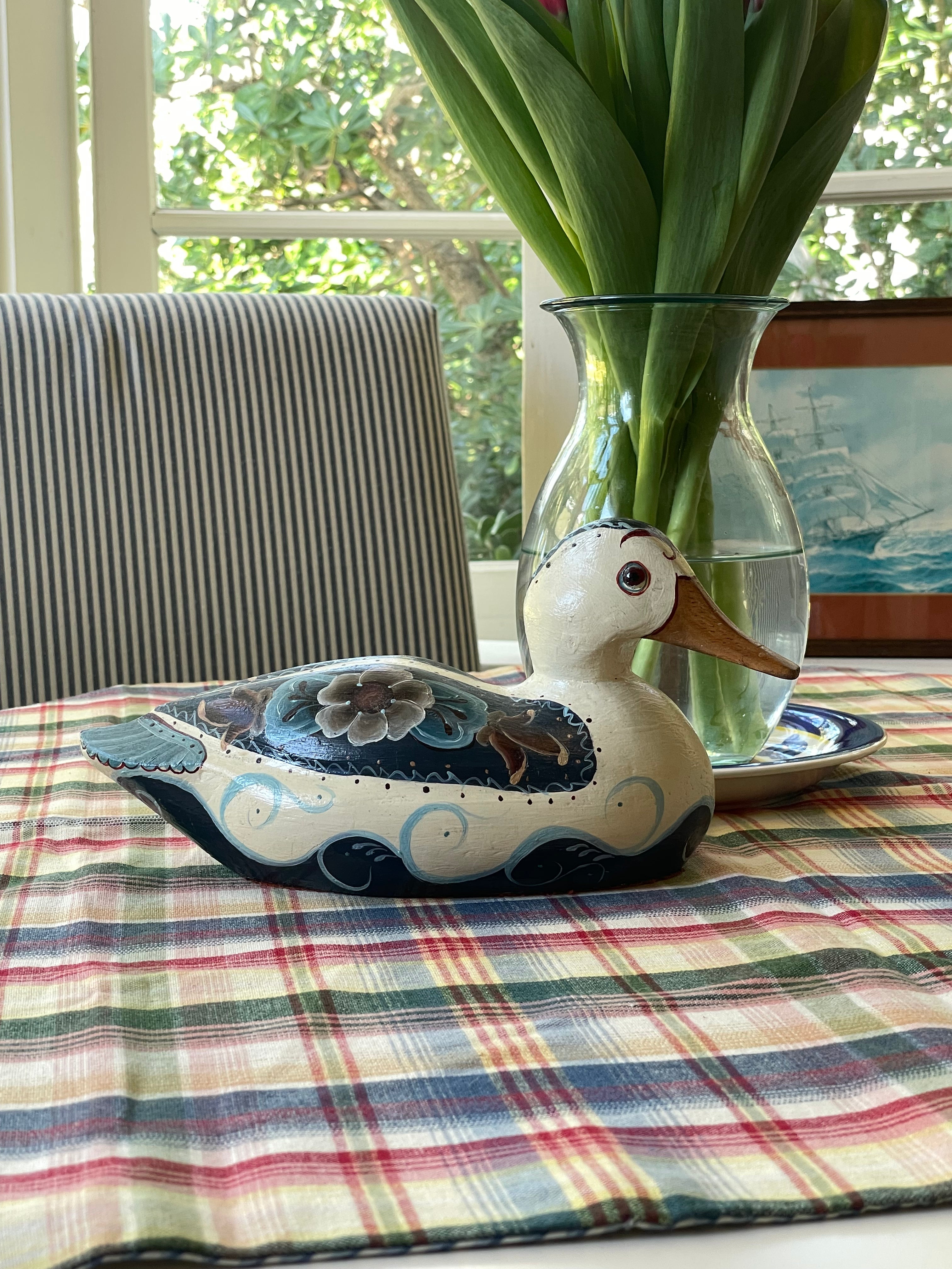 Flora Hand-Painted Duck Decoy