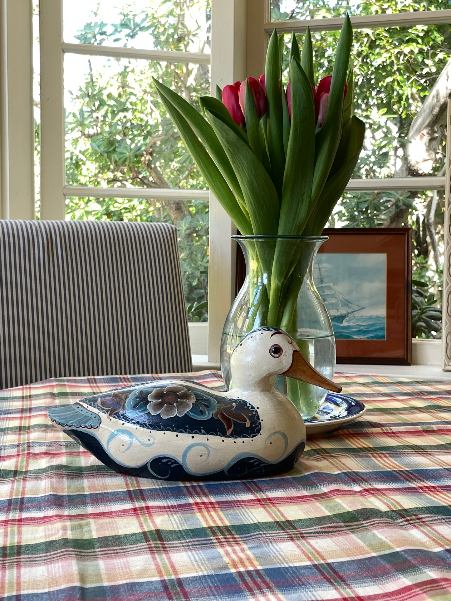 Flora Hand-Painted Duck Decoy