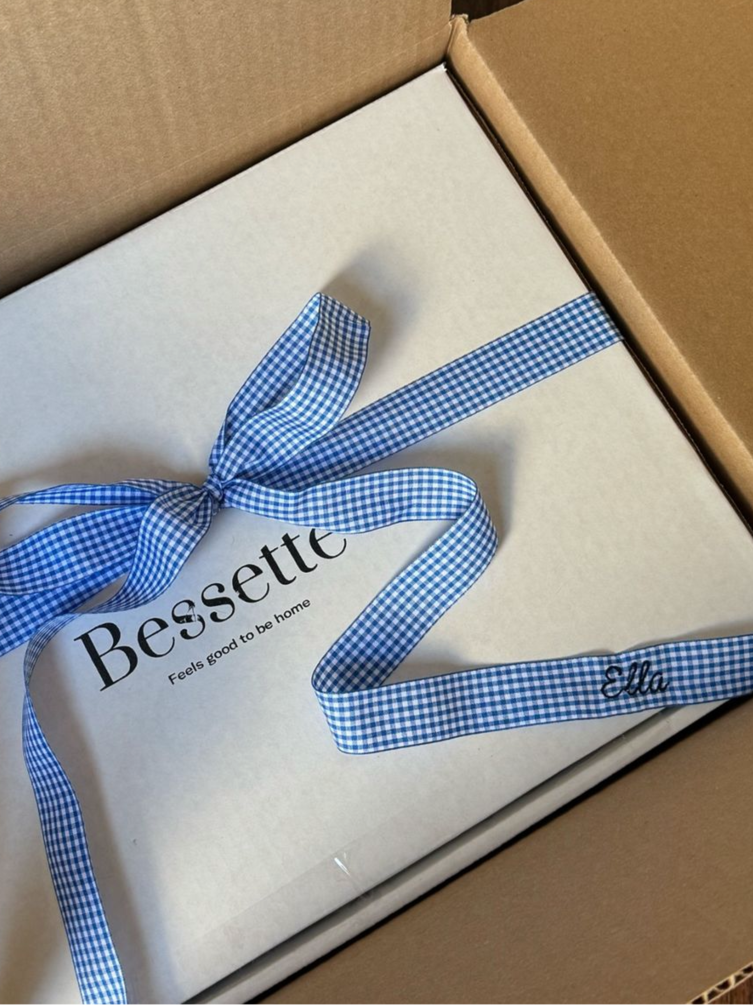 Wrap up your order with personalized gingham ribbon