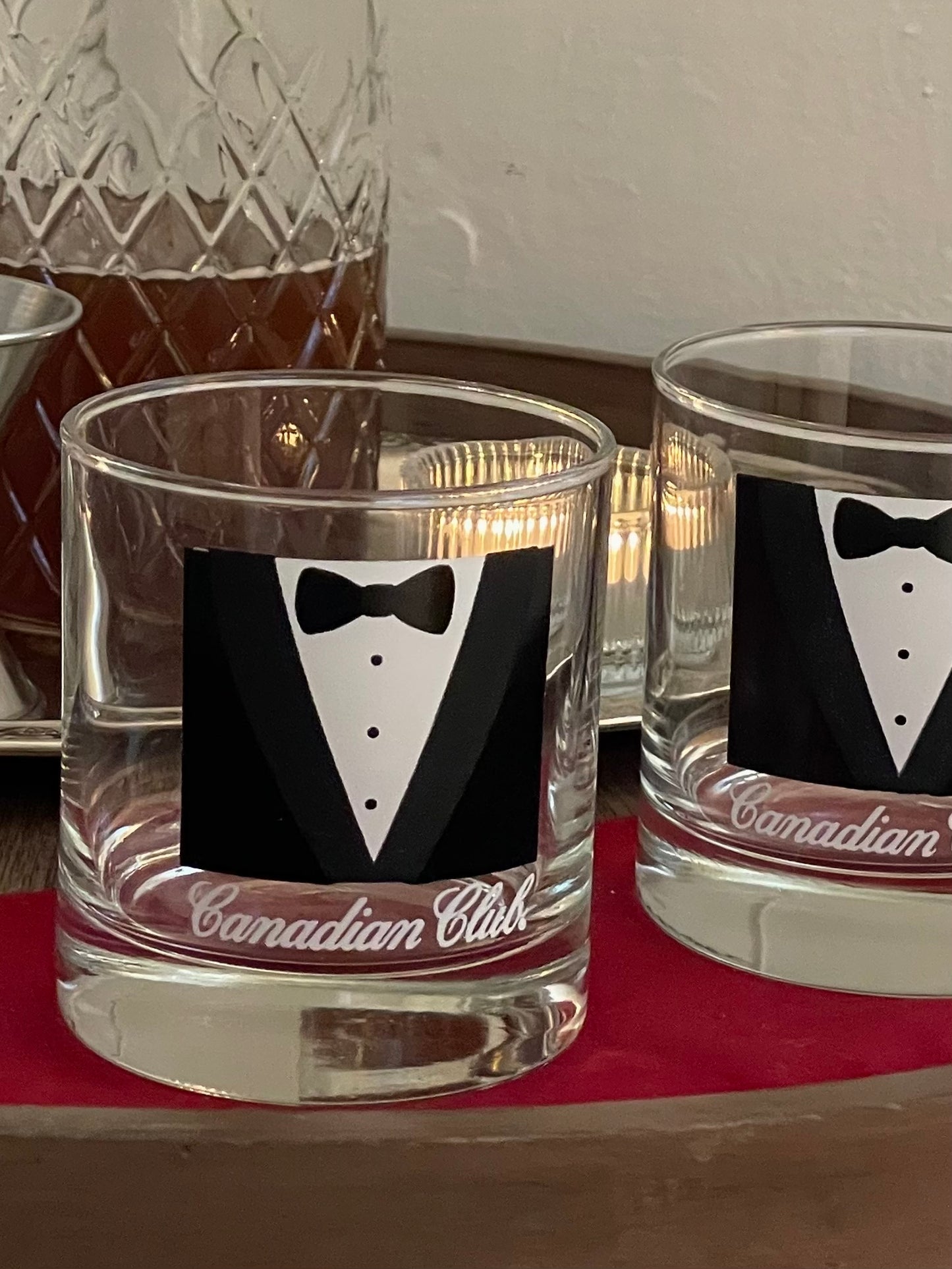 Tuxedo Whiskey Glasses, Set of 2