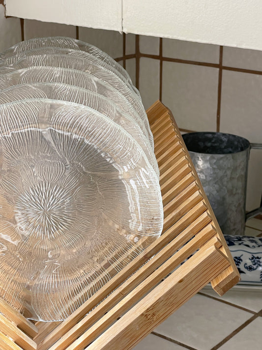 Newport Pressed Glass Plates, Set of 6