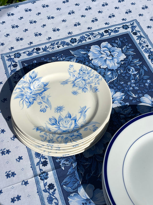 Blue Blossom Plates, Set of 6